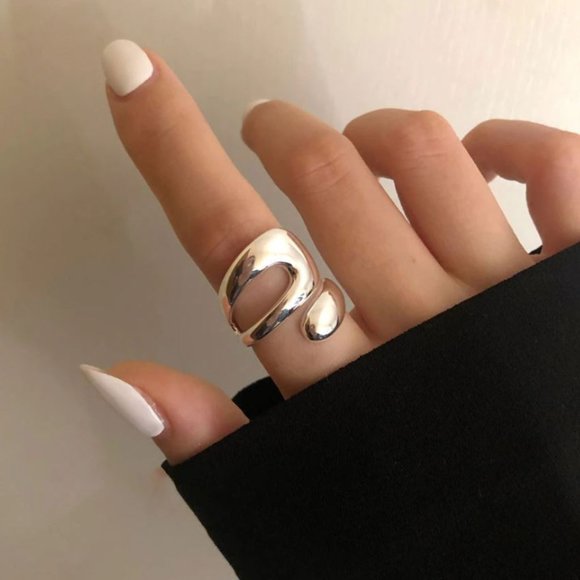 Jewelry - Minimalist 925 Sterling Silver Geometric Twist Wrap Ring